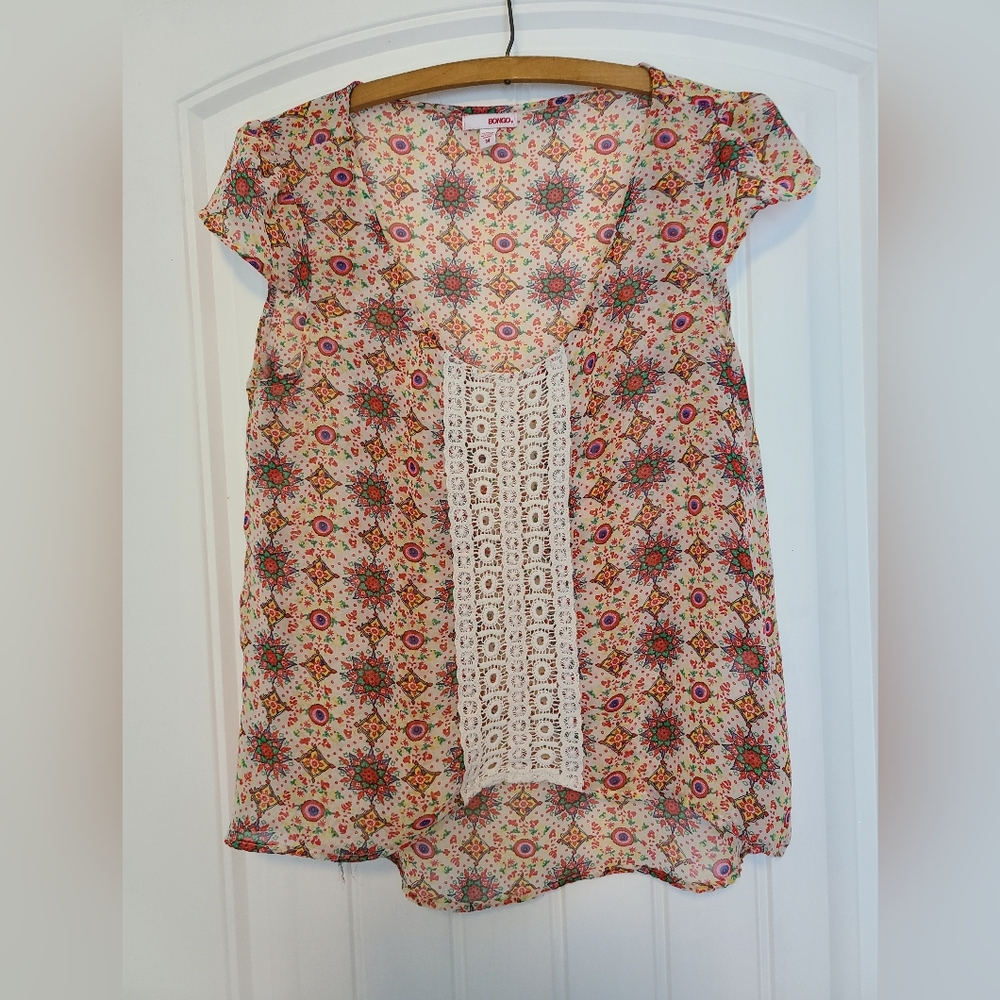 Boho Summer Blouse Cap Sleeves